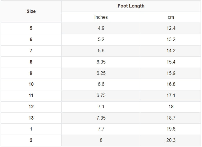 size chart