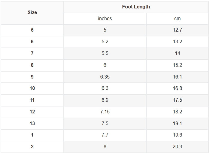 size chart