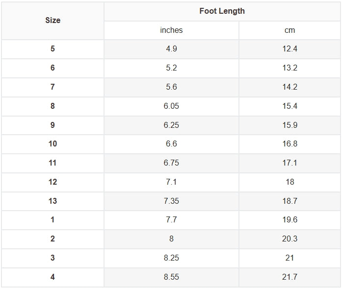 size chart