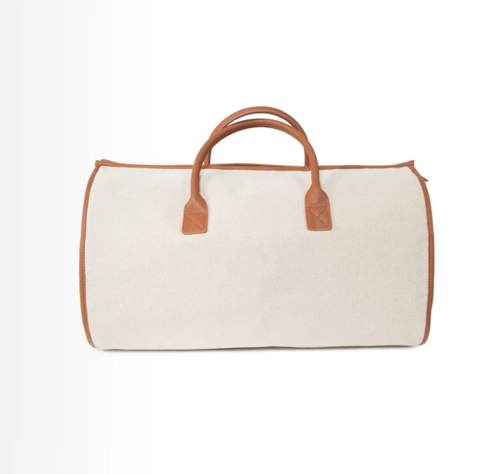 brown trim travel bag