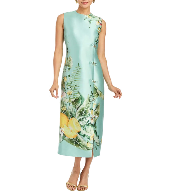 Serena Midi Dress in Citron Tableau