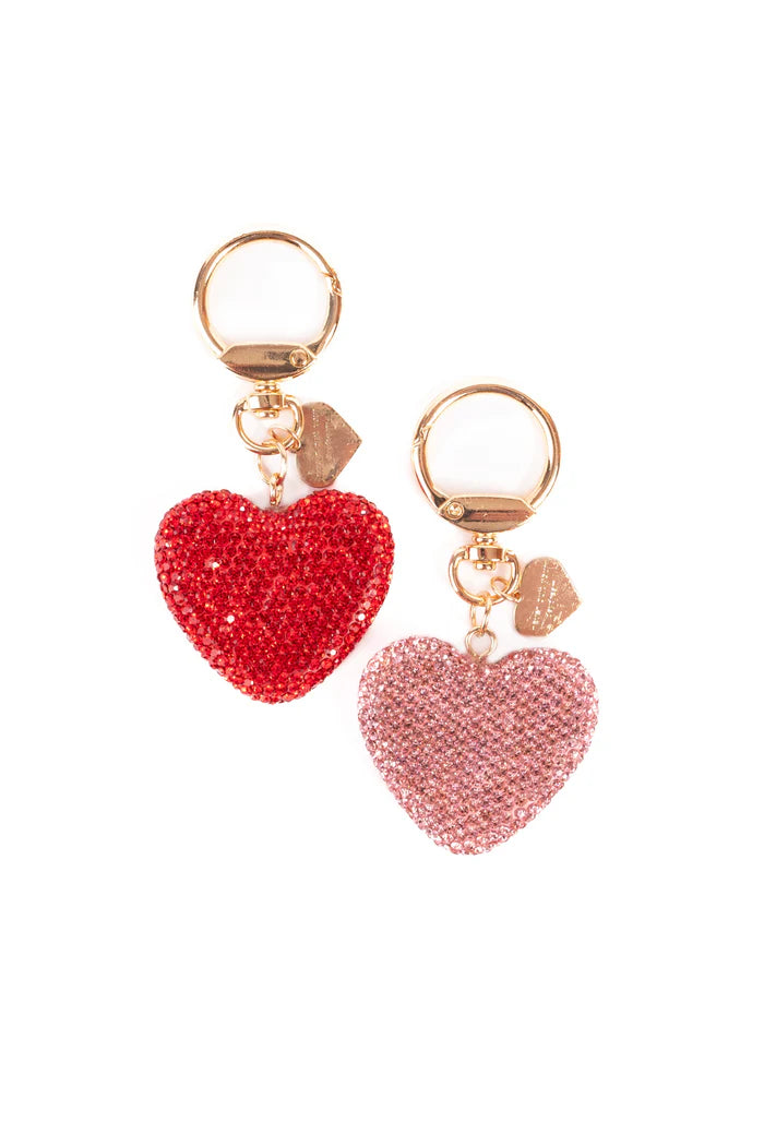 Sparkling Crystal Heart Bag Charm - Pickering Boxwood