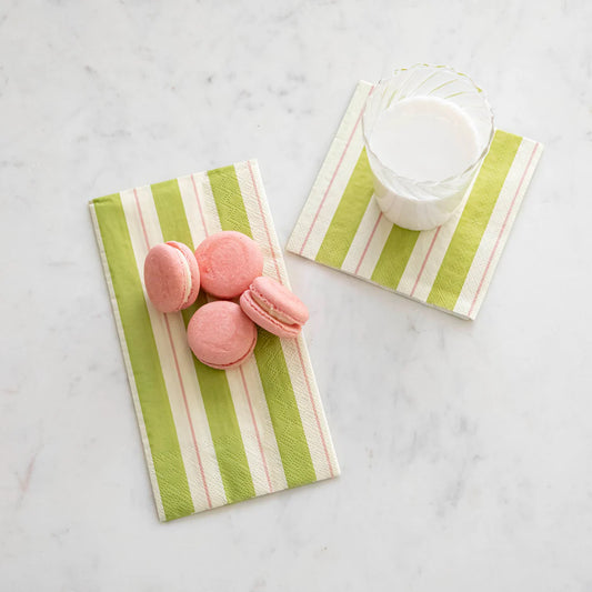 Green & Pink Awning Stripe Napkins