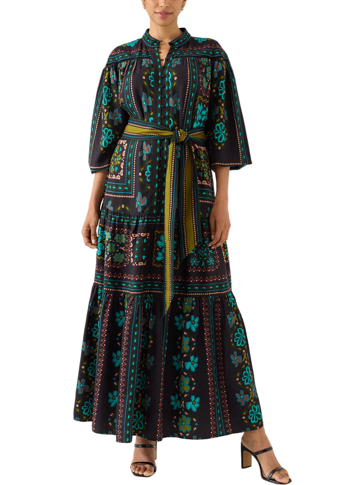 Our Taylor Dress can be dressed up with a pair of strappy heels, or paired with casual booties for a more down to earth look. Featuring voluminous sleeves, embroidered yoke detail, and optional waist tie, this is your new favorite maxi.

