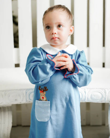 Reindeer Louisa Dress in Periwinkle