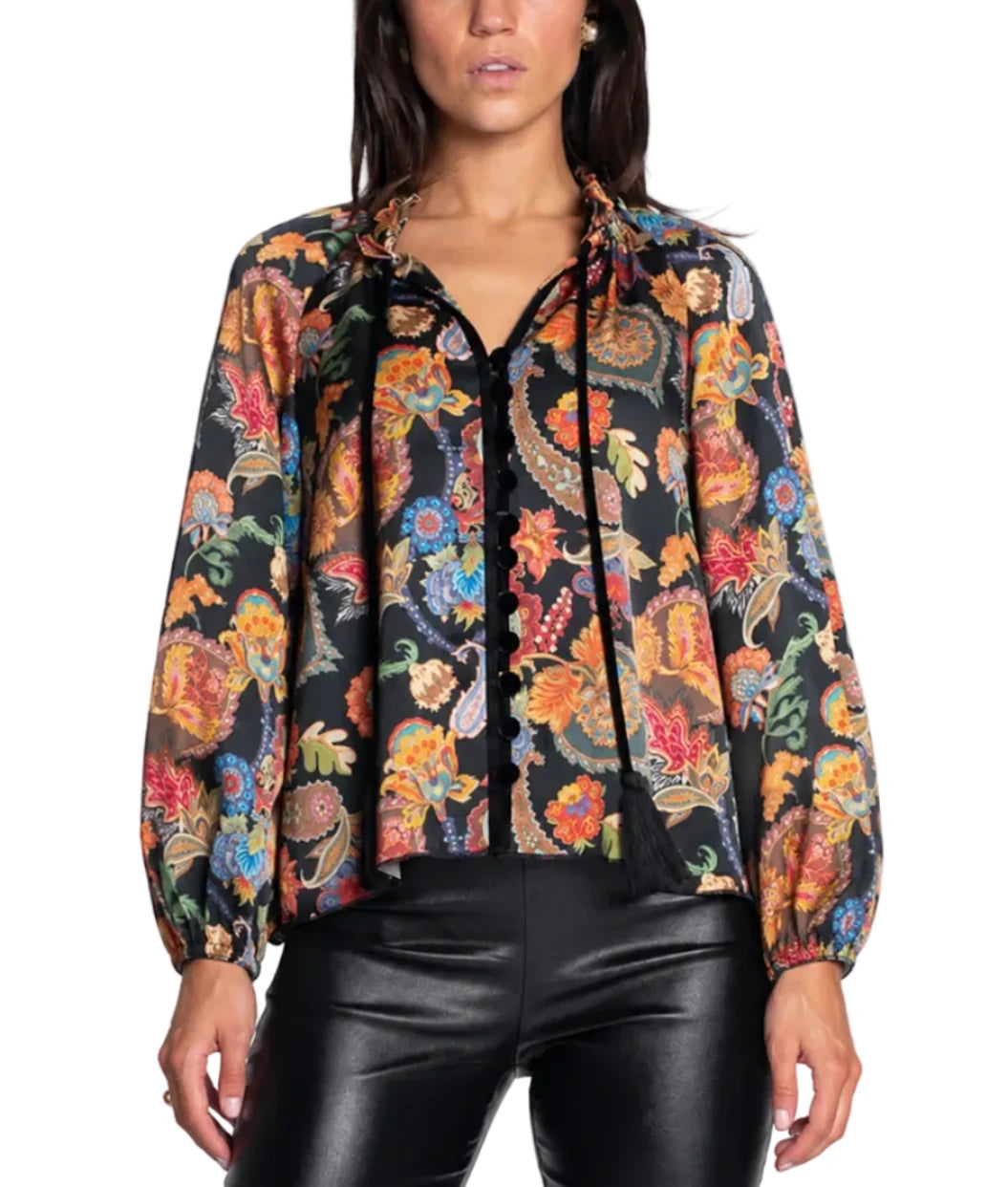 Long Sleeve Knit Top in Paisley by Elizabeth James the Label