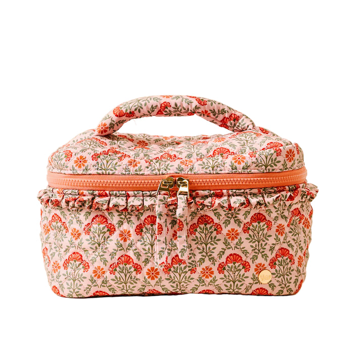 Glam & Go Quilted Cosmetic Bag - Everbloom Dusty Rose