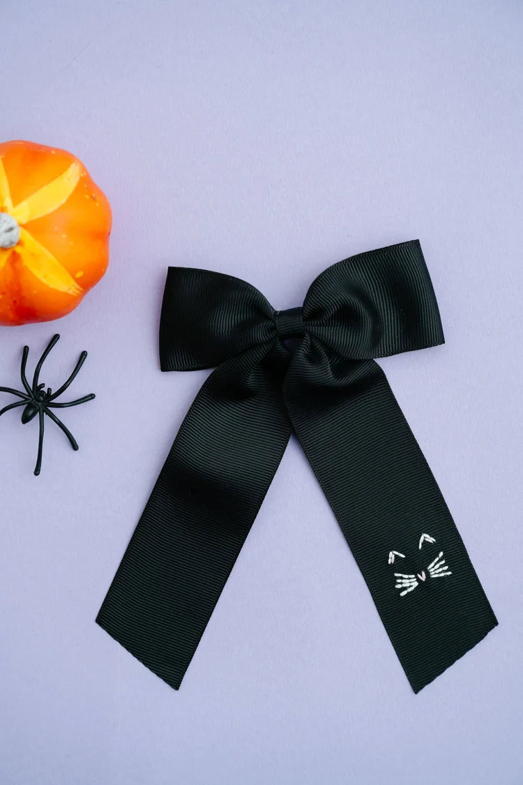 Fall Embroidered Bow