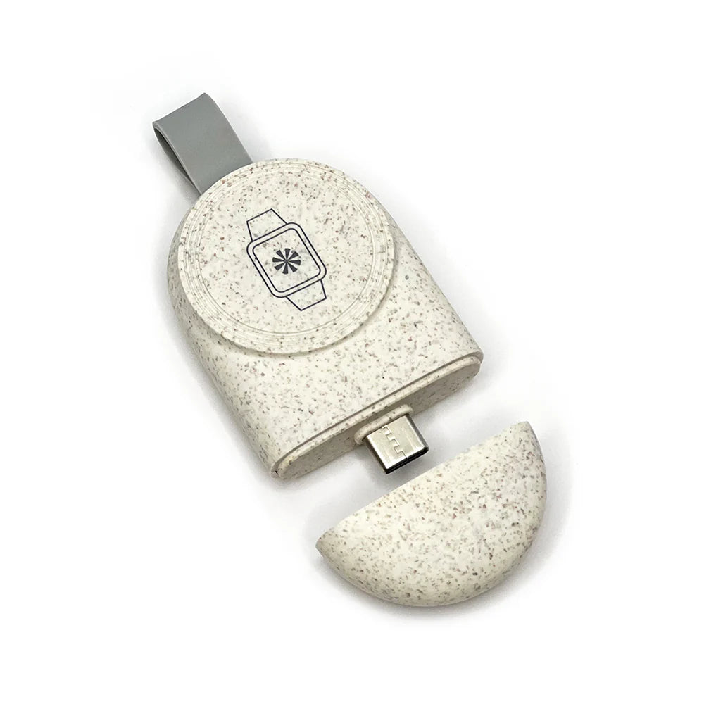 This portable charging dock is a strong magnetic wireless charger compatible with all Apple Watches.
Enjoy a high-speed charging experience, with a full charge for your Apple Watch in 2-3 hours.
USB-C connector charges your watch anytime, anywhere. Just plug the charger into your iPad, Macbook, power bank, wall adapter, car, or other devices with a USB-C charging port. (Not for use with iPhones, as phones aren’t powerful enough to charge Apple Watches with this device.)

