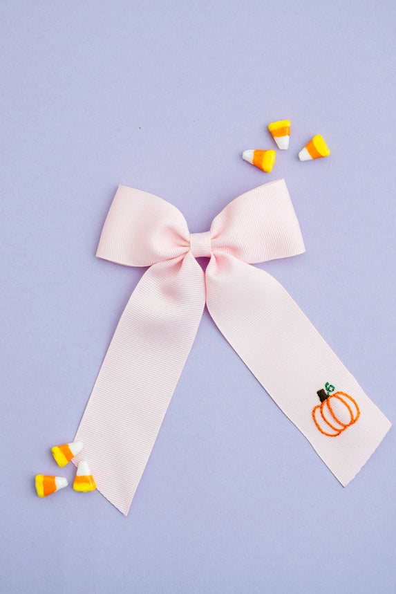 Fall Embroidered Bow