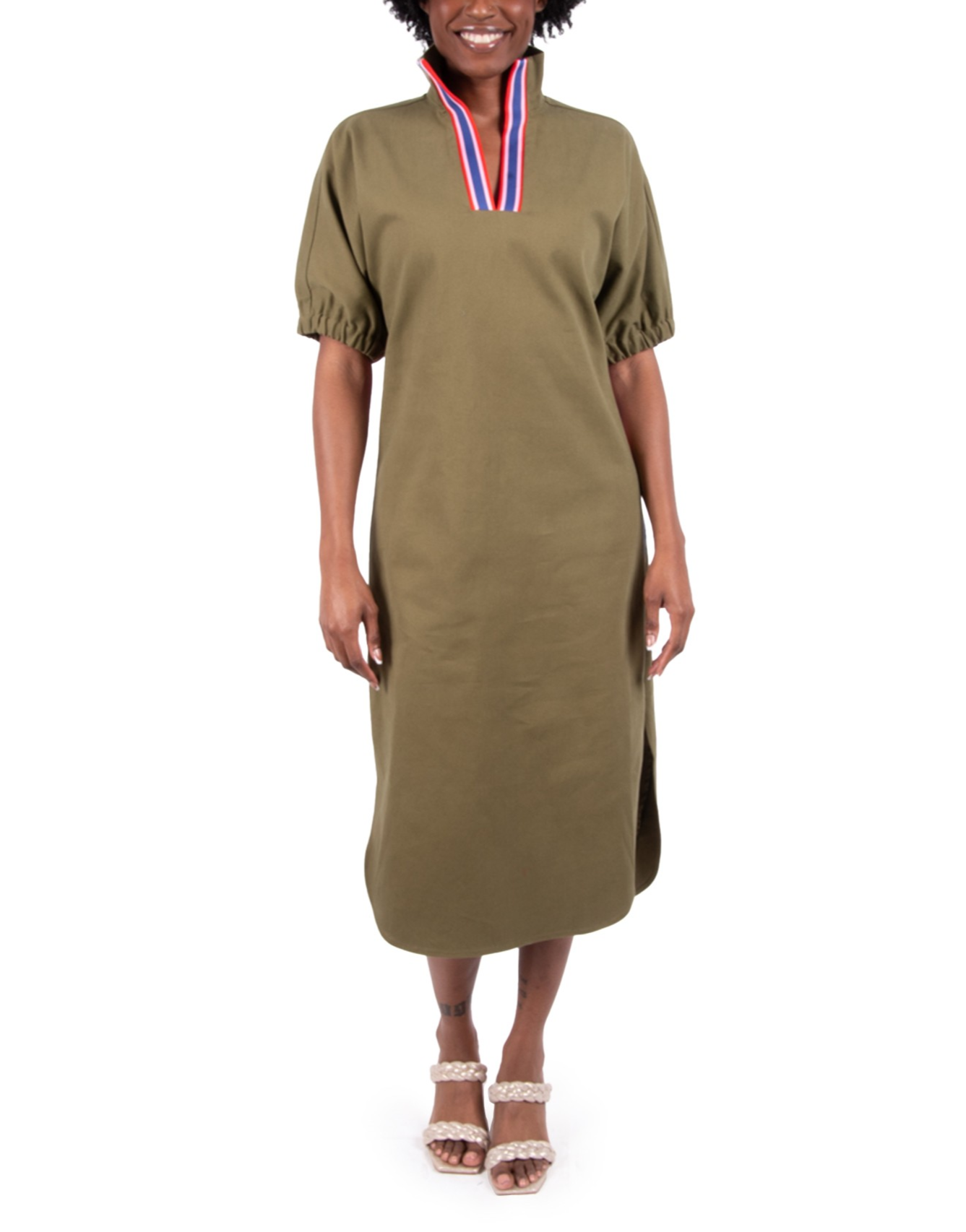 Poppy Caftan in Army by Emily McCarthy