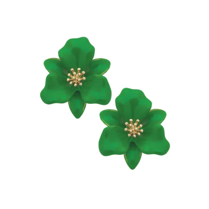 Valentina Enamel Flower Statement Earrings