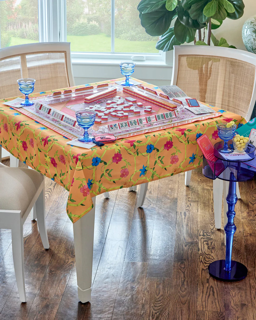 Bagua Blossom Mahjong Tablecloth by Oh My Mahjong