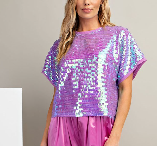 Barb Chiffon Sequin Top