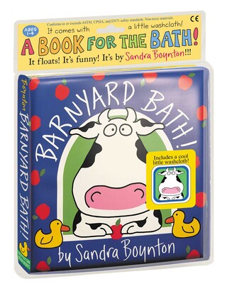 This bath book and washcloth set from bestselling and beloved Sandra Boynton is the perfect tub time diversion for little ones who love barnyard animals!
