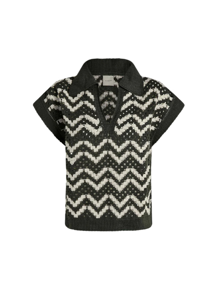 Joelle Crochet Polo Top