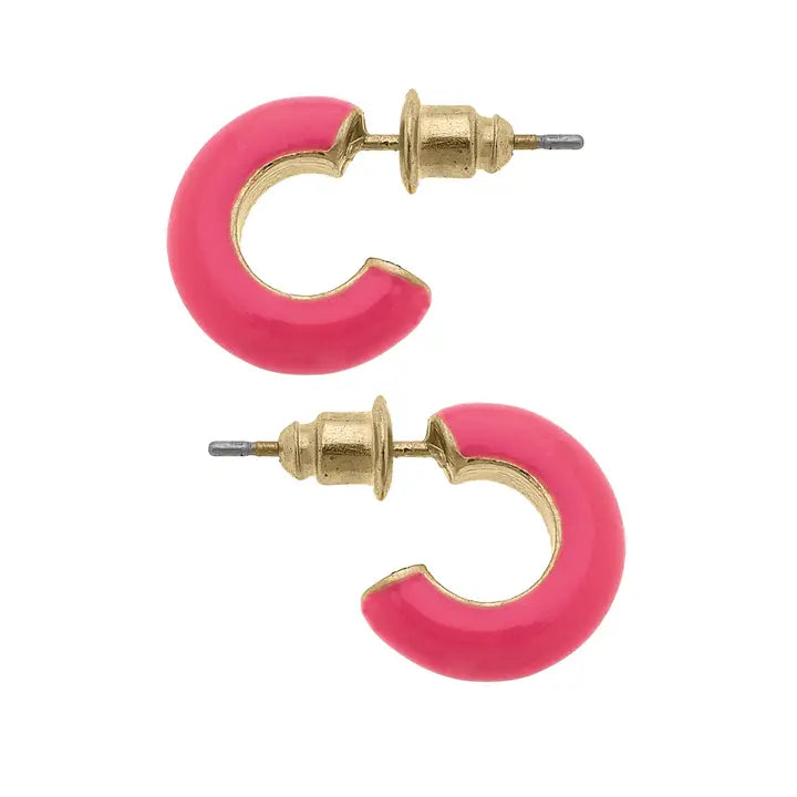 Kelley Coated Enamel Hoop Earrings