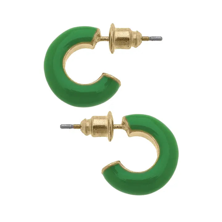 Kelley Coated Enamel Hoop Earrings