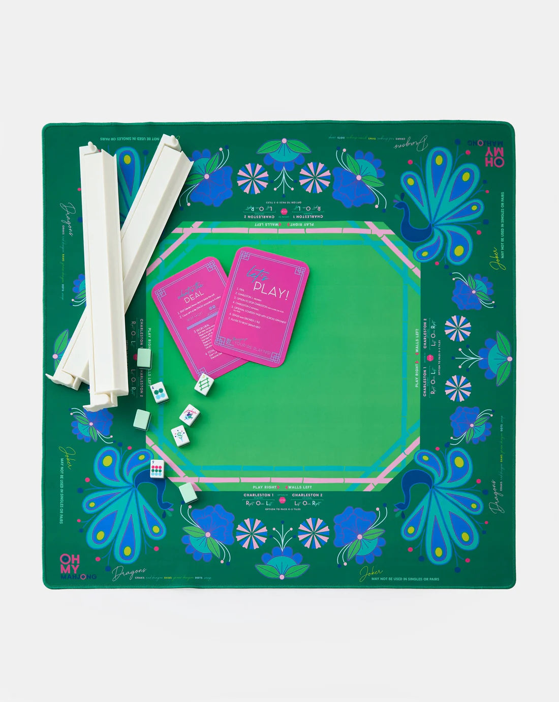 Birdie Green Mahjong Mat by Oh My Mahjong