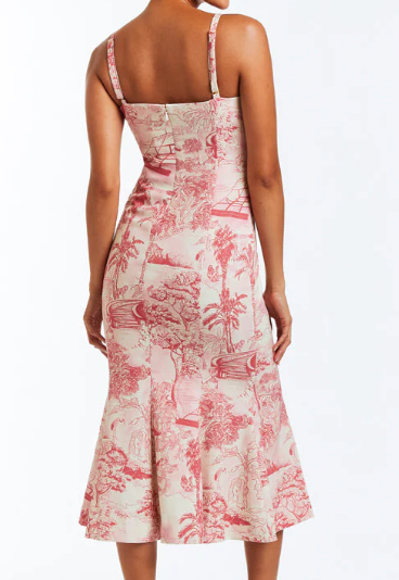 Calista Midi Dress in Pink/Ivory by Mestiza