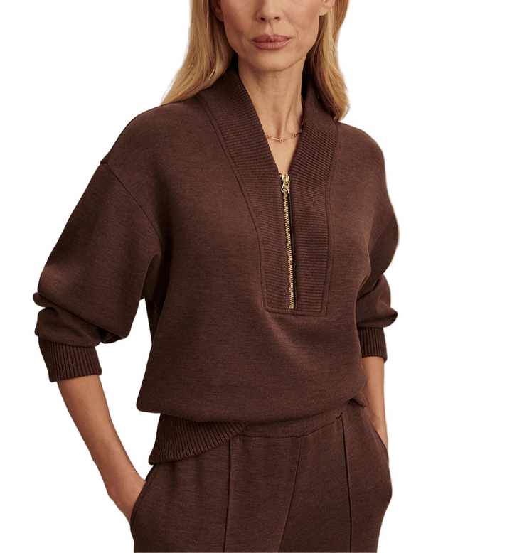 A new take on the bestselling Davidson sweat, the Sally features a V-neckline panel with a chunky rib knit.