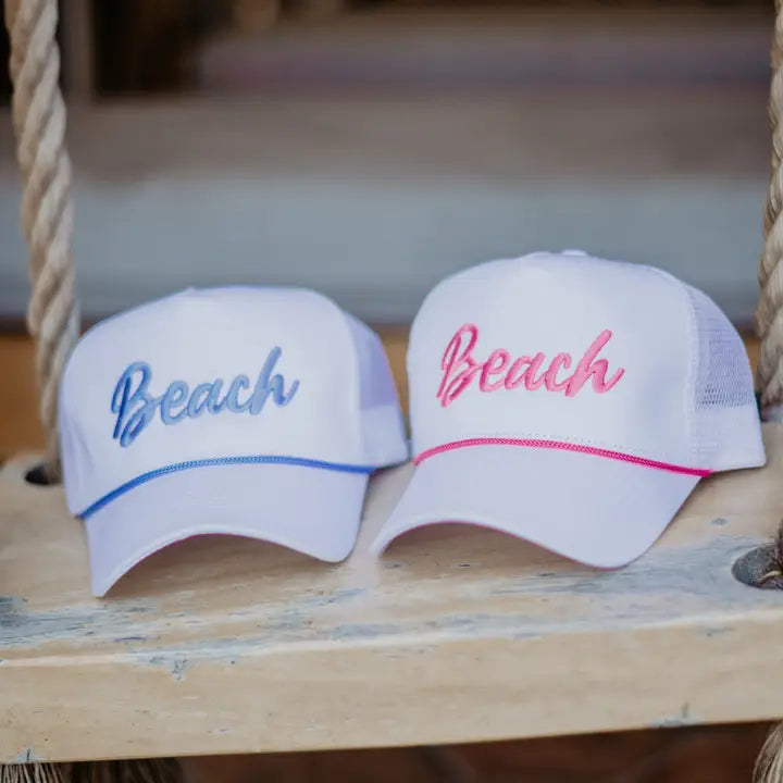 Beach Cursive Trucker Hat