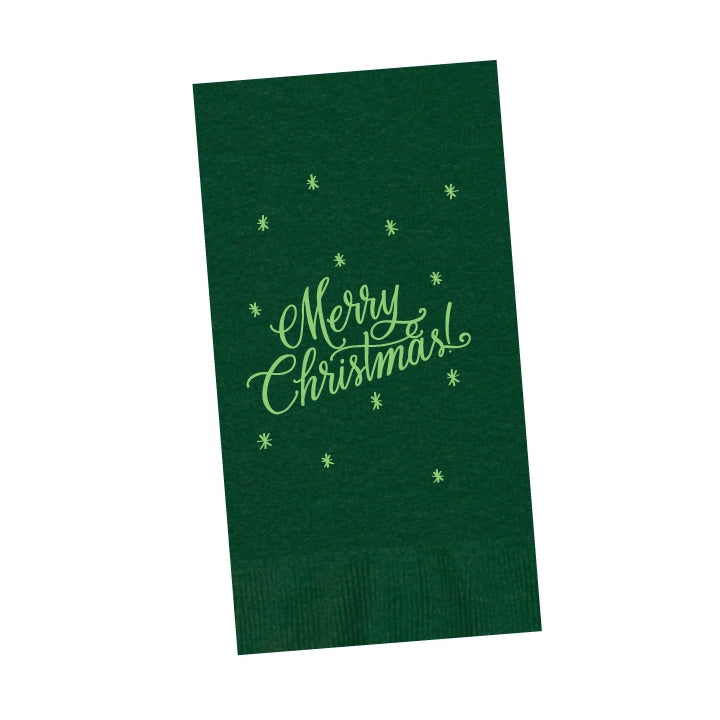 Merry Christmas Calligraphy Guest Towels