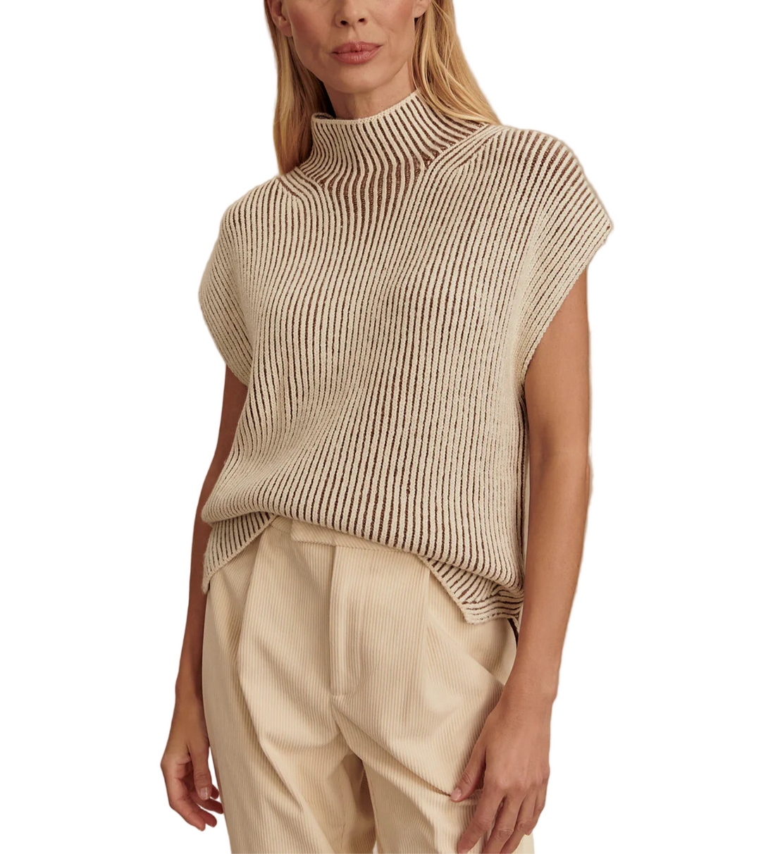 A statement tank crafted from Alpaca blend yarn.