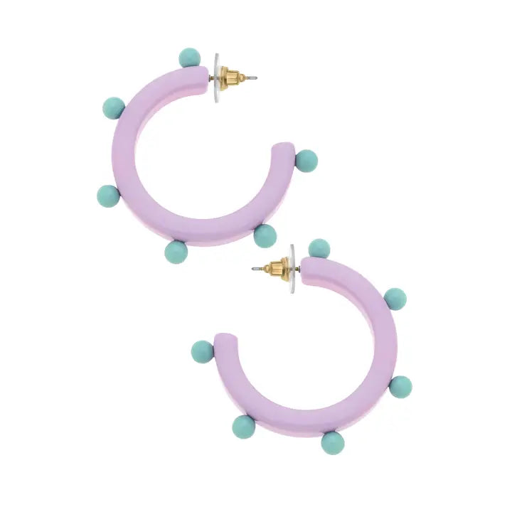 Olivia Studded Resin Hoop Earrings