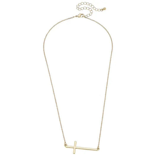 Carmi Horizontal Cross Necklace