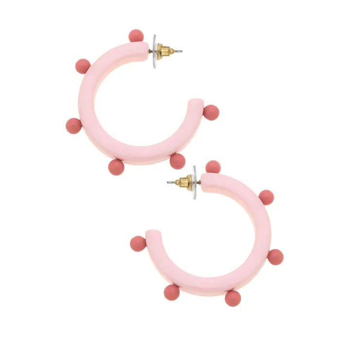 Olivia Studded Resin Hoop Earrings