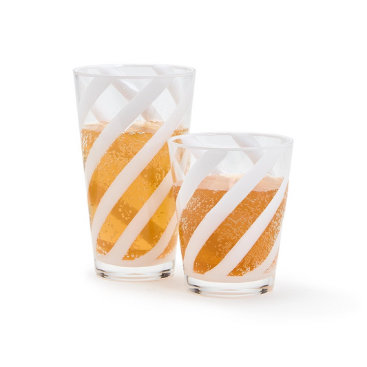Interlaced Opaque White Drinking Glasses