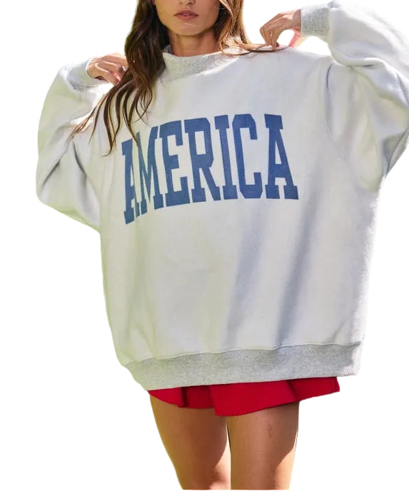 USA/America Reversible Mockneck Sweatshirt