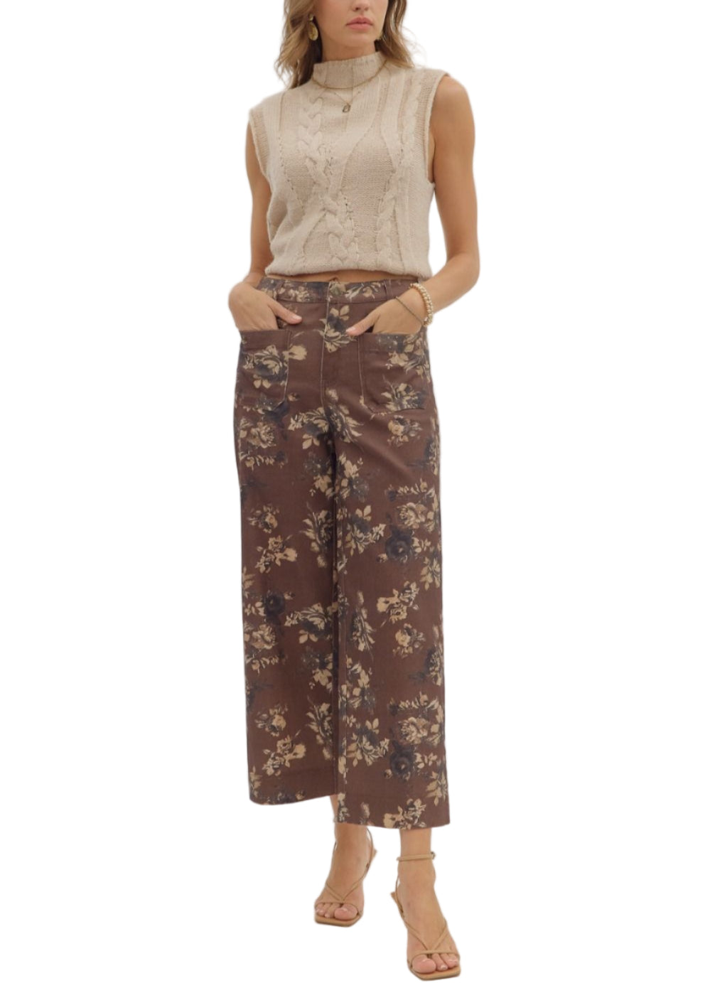 Lacie Floral Mid Rise Pants