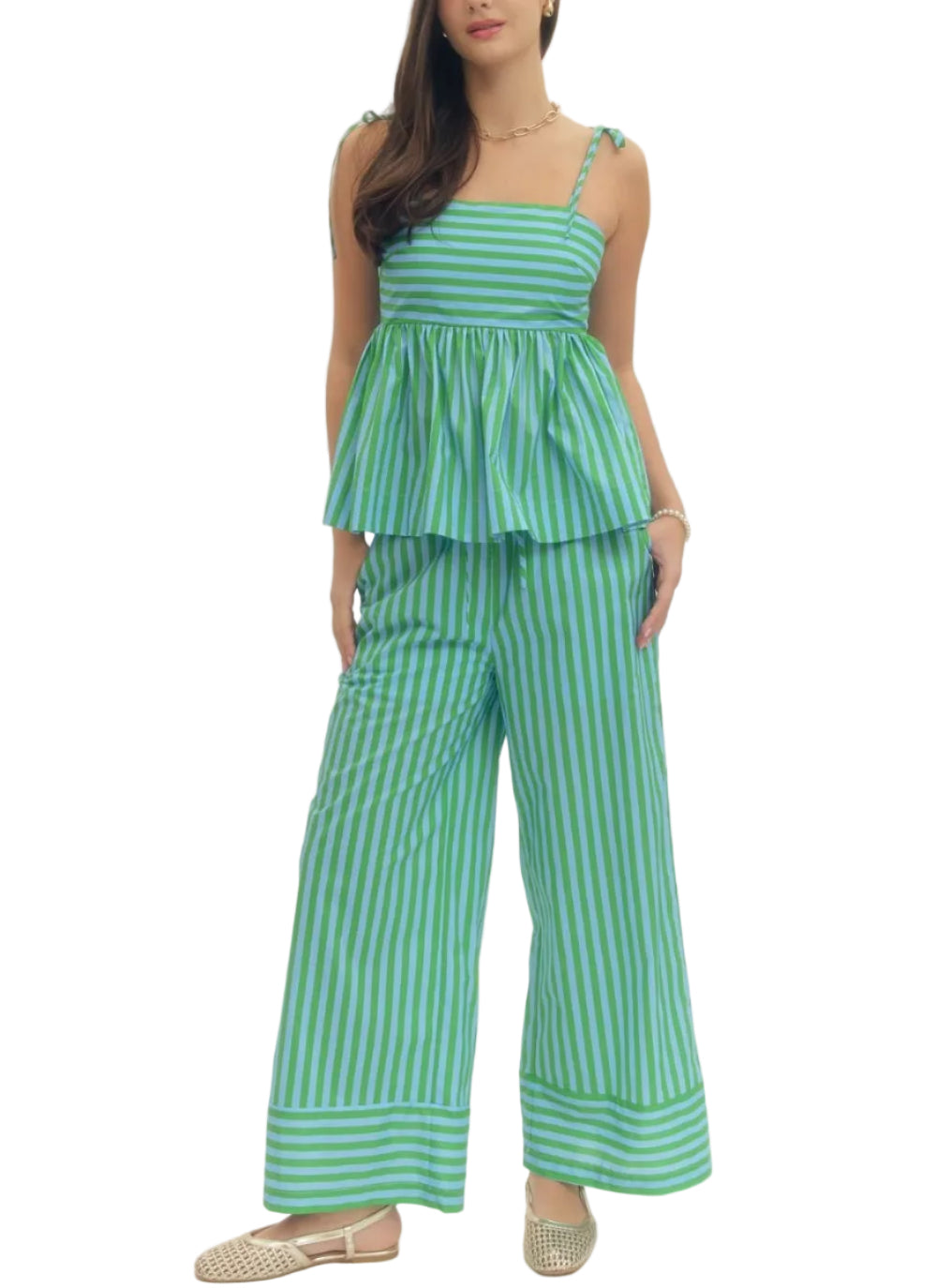 Woven. Non-sheer. Lightweight. stripe set