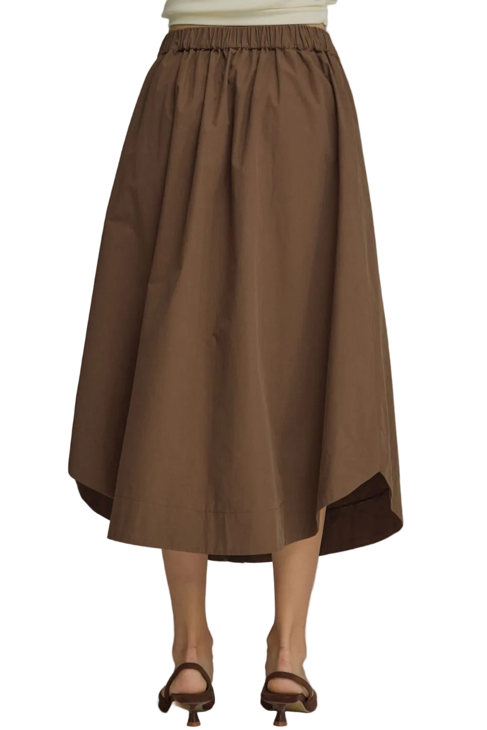Button Front Midi Skirt