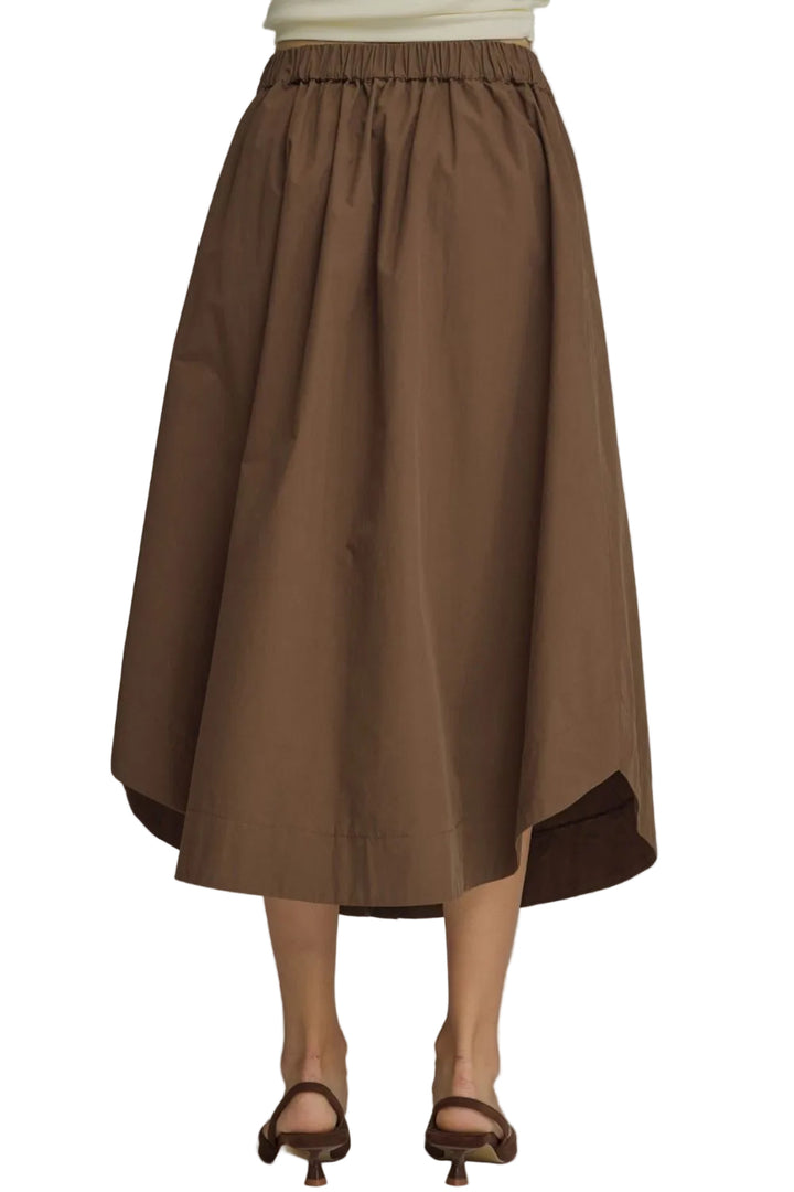 Button Front Midi Skirt