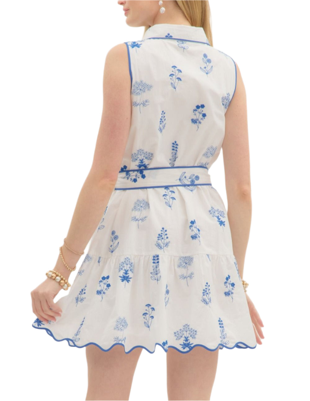 Floral Embroidered Sleeveless Dress