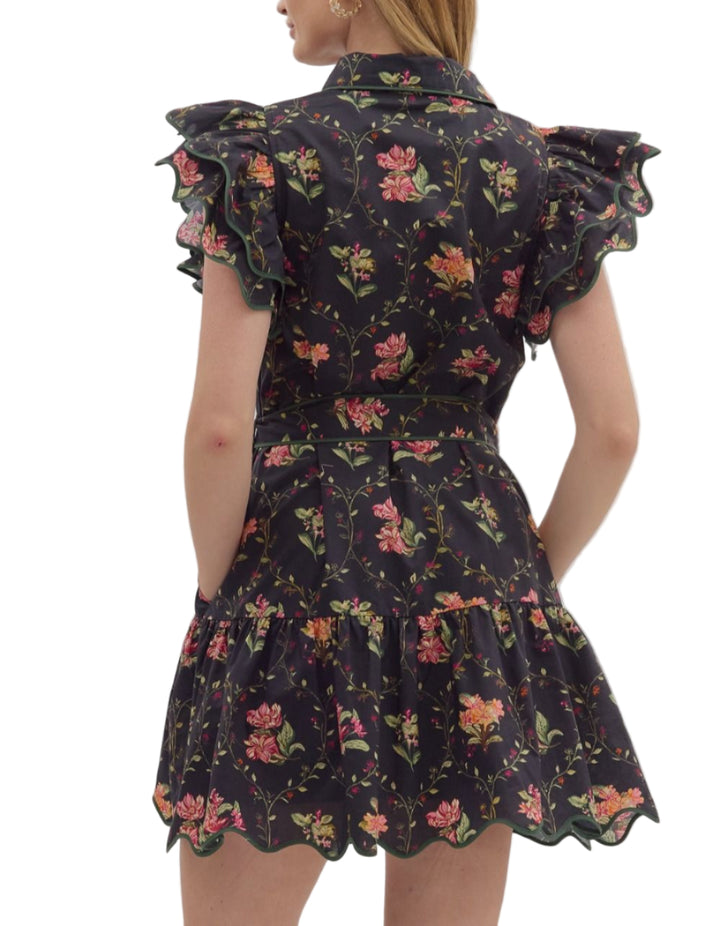 Becca Floral Flutter Sleeve Dress