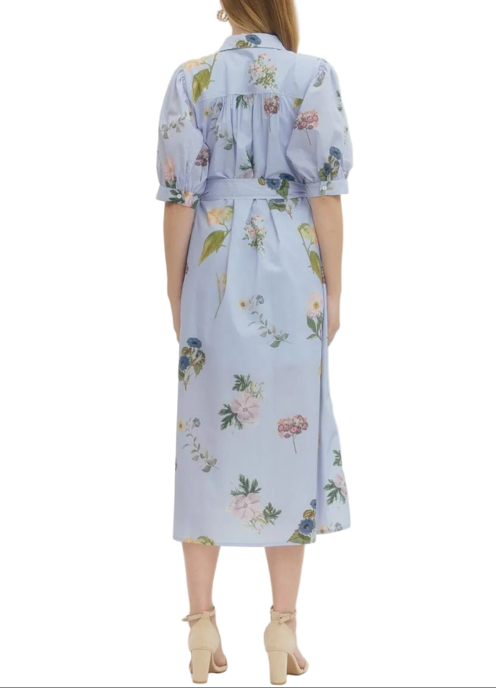 Twirl into spring with this charming floral print midi dress! The puffed short sleeves add a touch of whimsy, while the midi length offers effortless elegance for any occasion. Perfect for garden parties, brunch dates, or simply brightening your everyday wardrobe. The vibrant floral pattern brings joy and movement to your style, making this dress a go-to favorite that transitions beautifully from season to season.