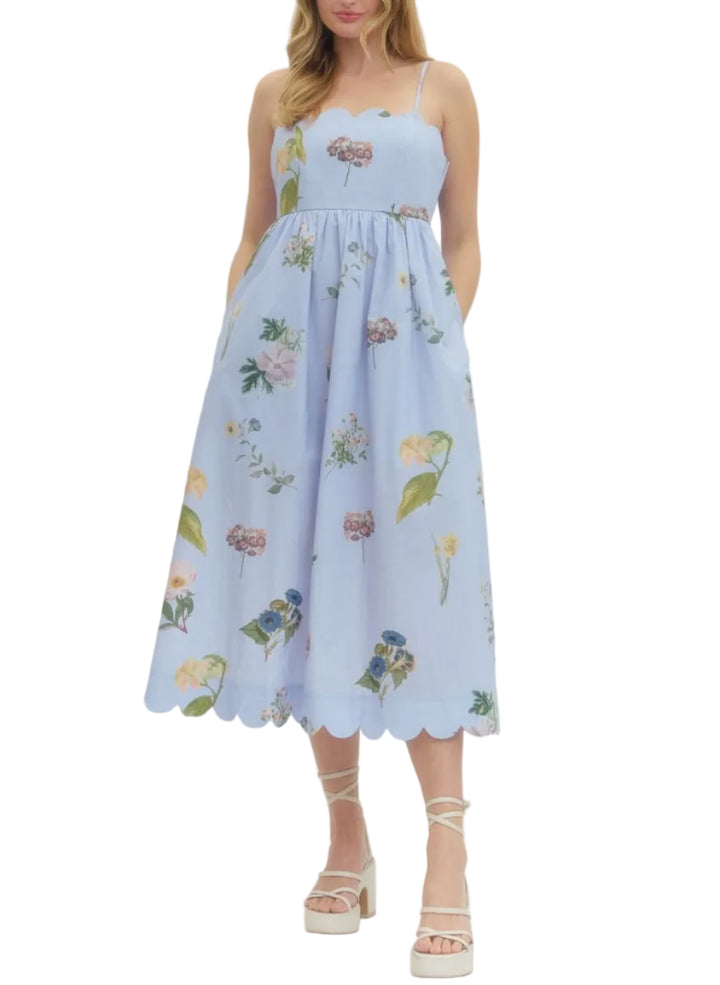 Tatiana Floral Midi Dress - Pickering Boxwood