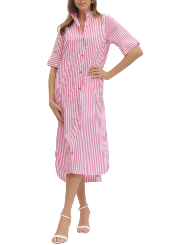 Darla Stripe Midi Dress - Pickering Boxwood