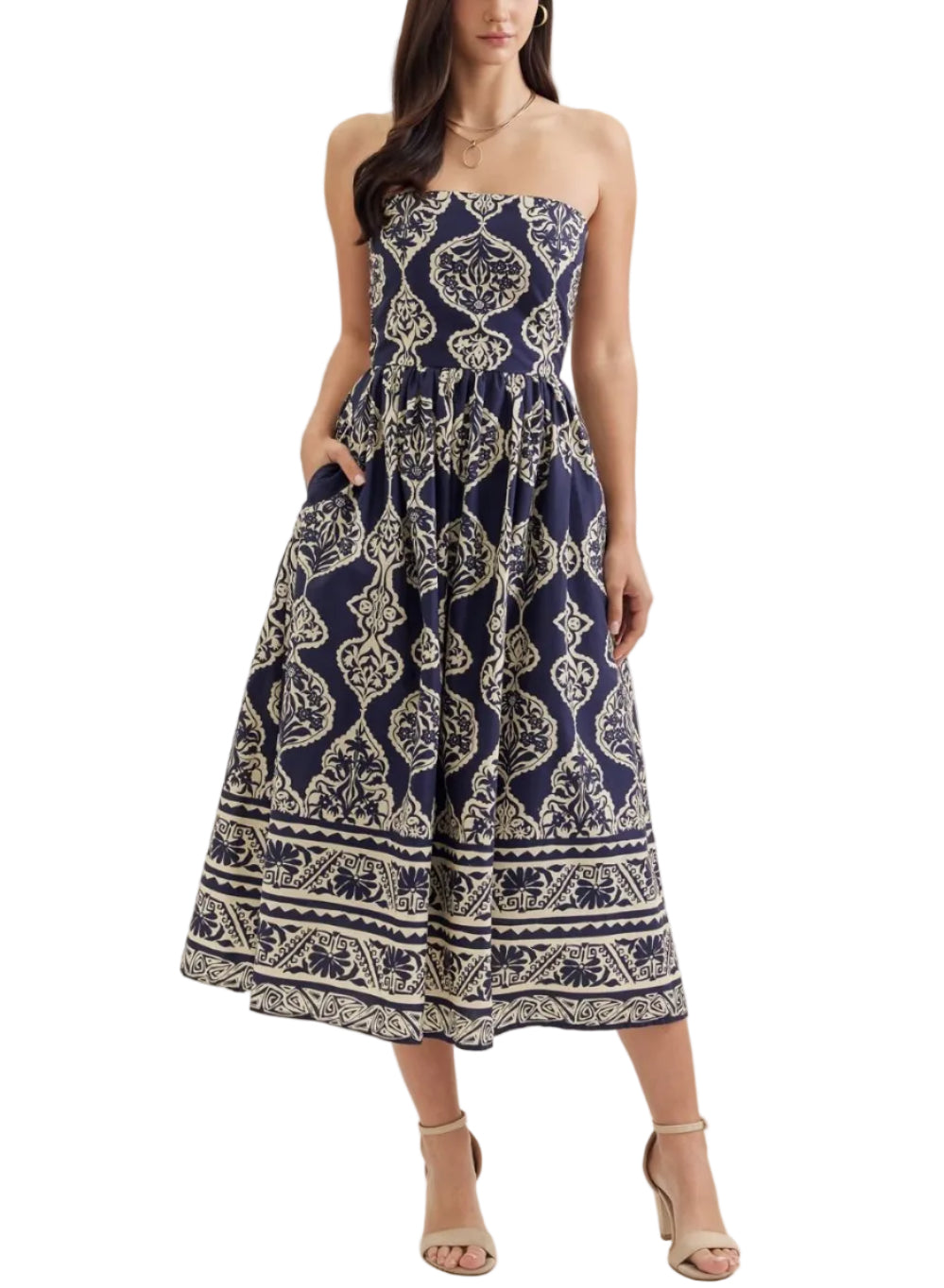 Olivia Strapless Midi Dress