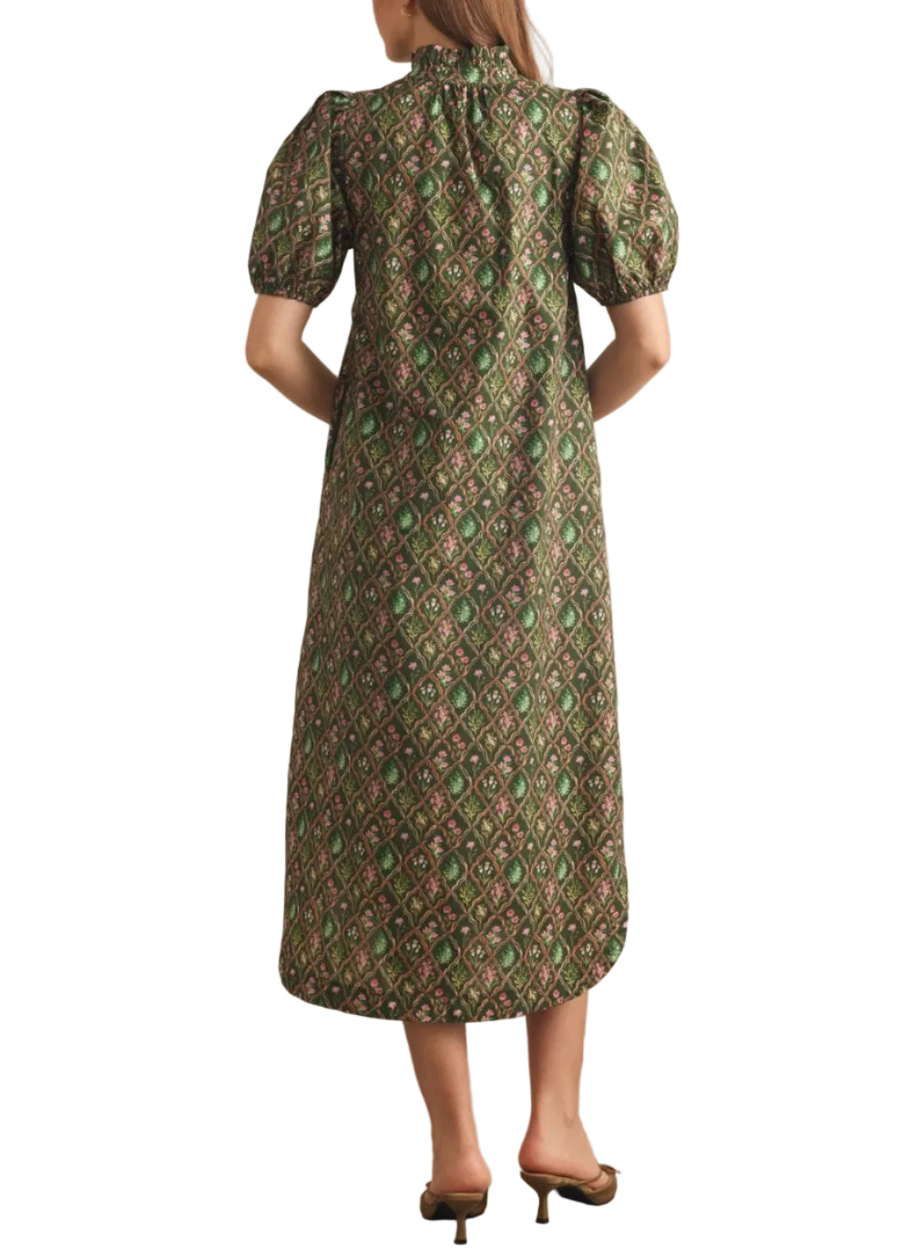 Sophia Short Sleeve Puff Midi Dress