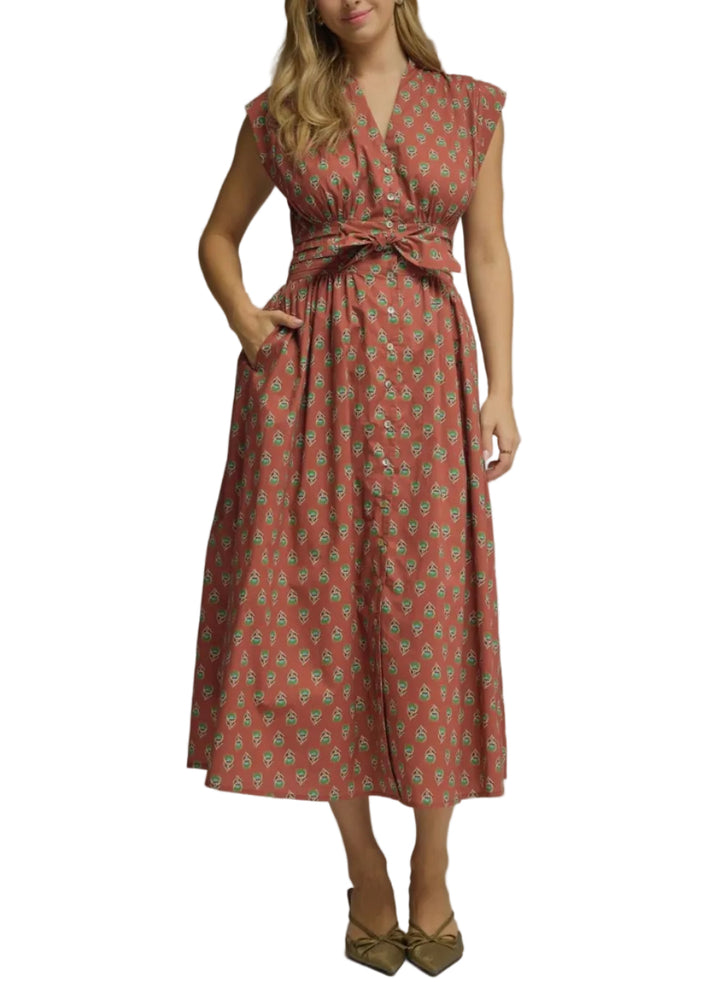 Leona Geo Print Sleeveless Midi Dress