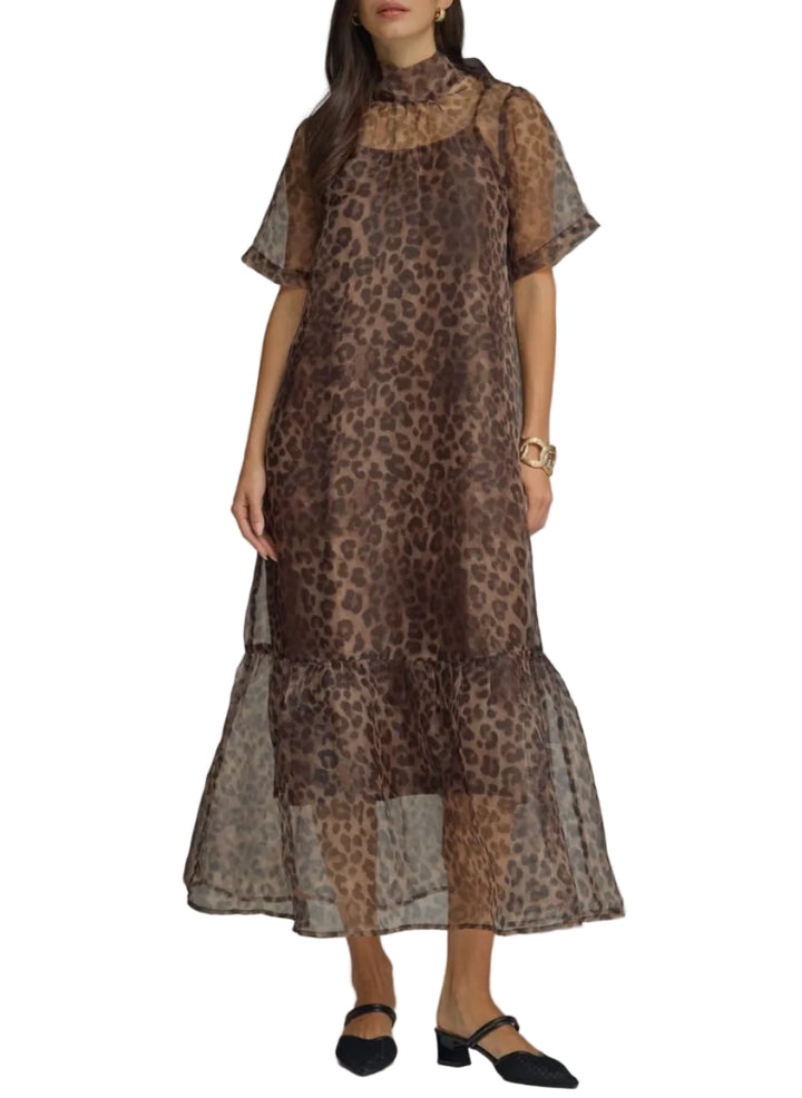Lyla Leopard Midi Dress