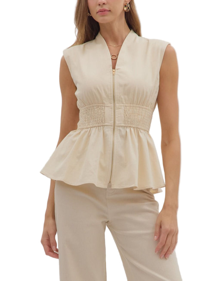 Valerie Sleeveless Peplum Top