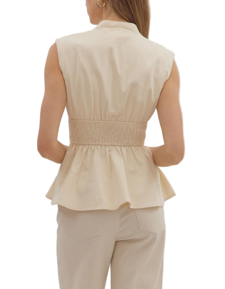Valerie Sleeveless Peplum Top