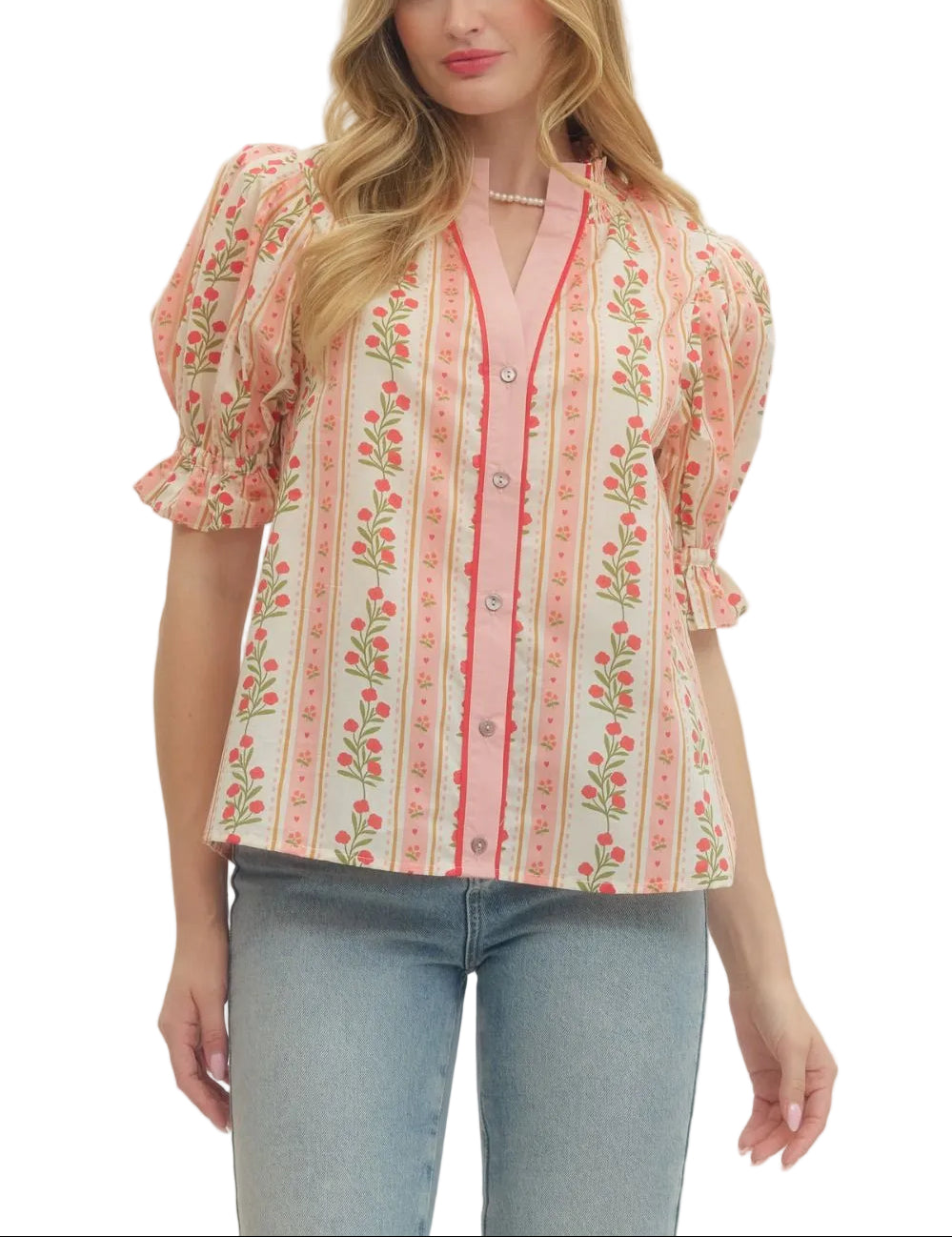 Elevate your everyday style with the Fiona Short Sleeve Top, featuring charming puff sleeves that add a touch of whimsy to any outfit. The relaxed short sleeves offer comfort and breathability, making it perfect for warm weather adventures or casual hangouts. Pair it with your favorite jeans, skirts, or shorts for an effortlessly cute look that works from brunch to evening plans. A playful wardrobe essential that brings personality to your closet.