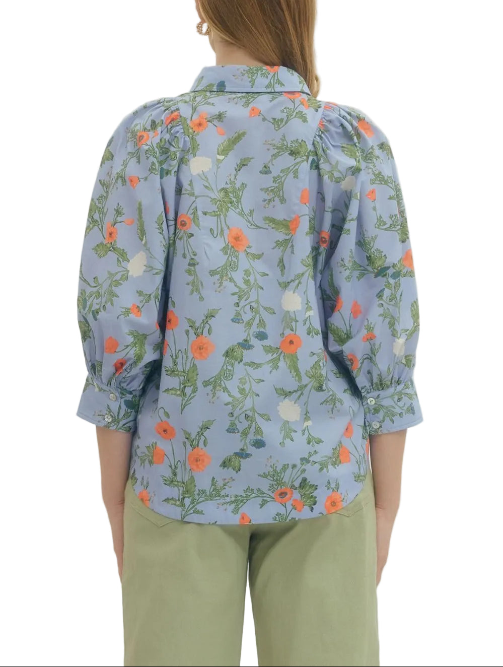 Bloom into spring with the Aurora Floral Print Top, where delicate florals meet effortless style. The charming 3/4 puff sleeves add a touch of whimsy and movement, while the romantic print brings color and personality to your everyday wardrobe. Perfect for layering or wearing solo, this versatile piece transitions seamlessly from casual coffee dates to weekend adventures. Soft, comfortable, and undeniably cute—your new go-to for looking put-together without trying too hard.